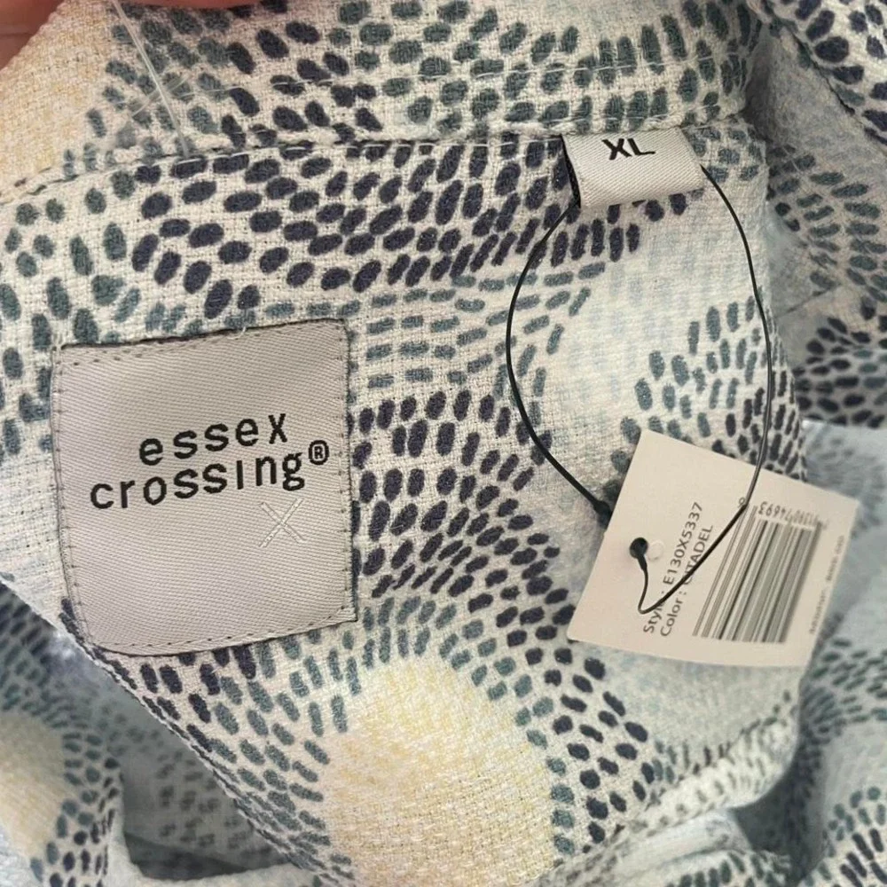 Print blue button up shirt size XL by The Linen Look